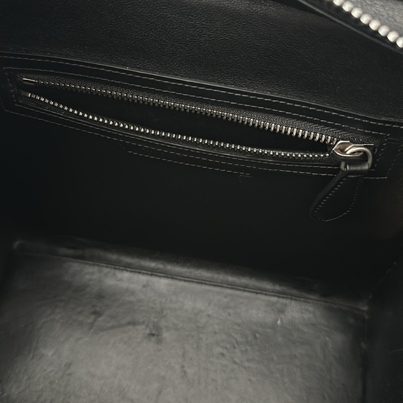 Céline Yellow, Grey, Black Leather & Wool Felt Micro Shopper Tote Fall 16’ - Picture 17 of 17